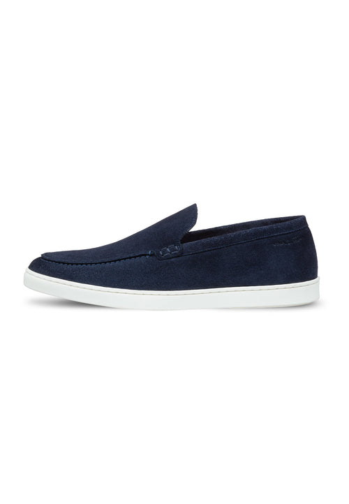 Navy blauw suède Lugano loafer