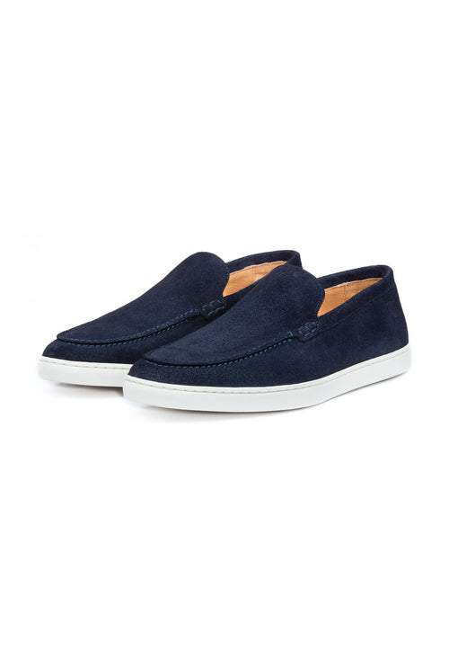 Navy blauw suède Lugano loafer