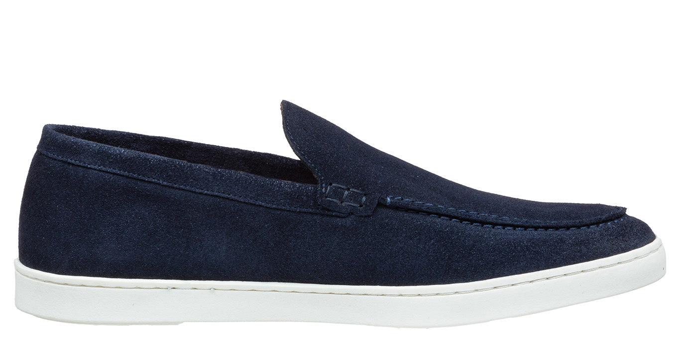 Navy blauw suède Lugano loafer