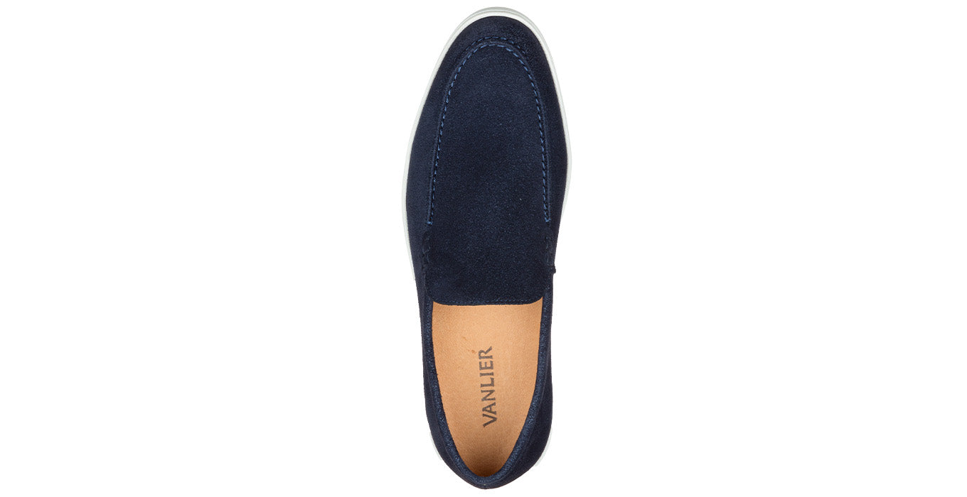 Navy blauw suède Lugano loafer