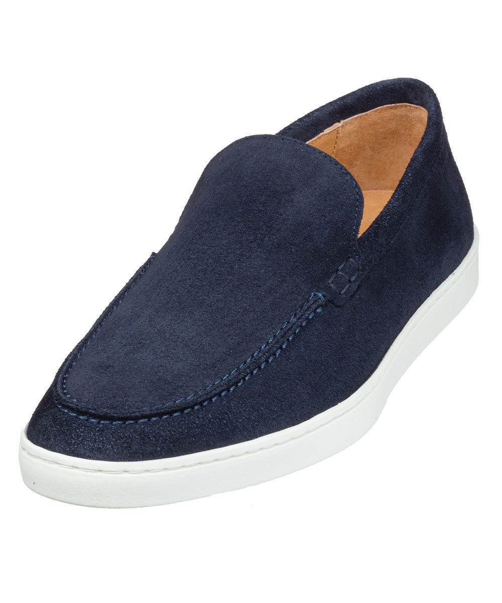 Navy blauw suède Lugano loafer
