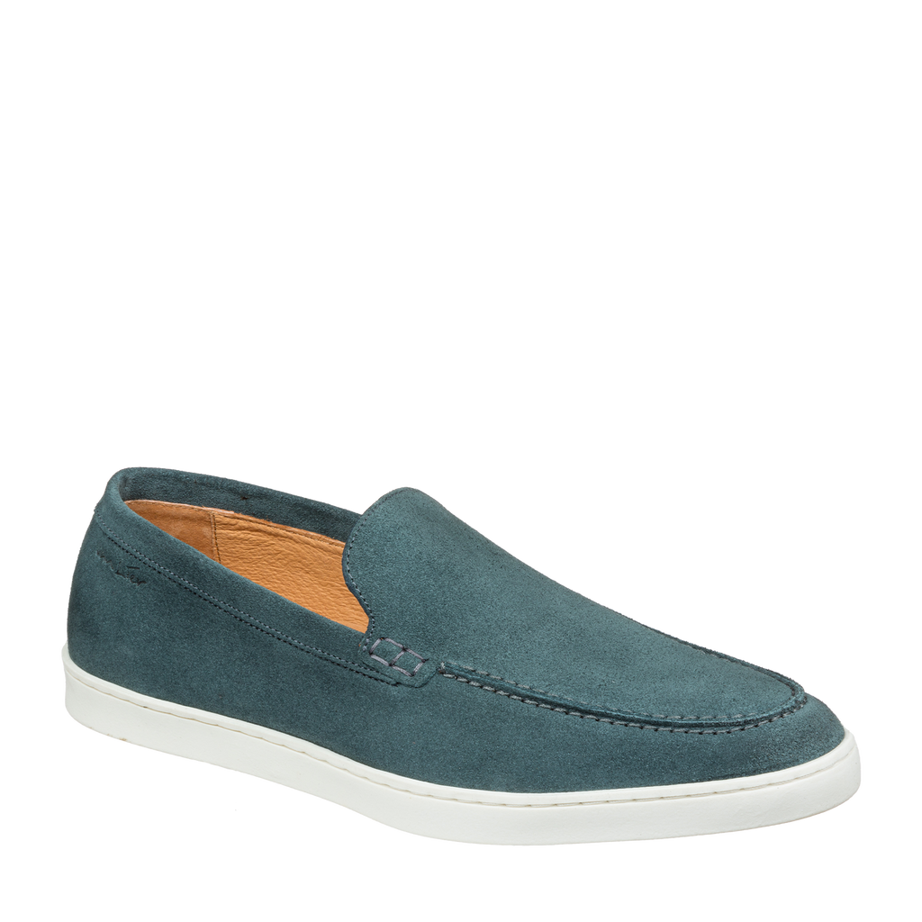Petrol blauw suède Lugano loafer