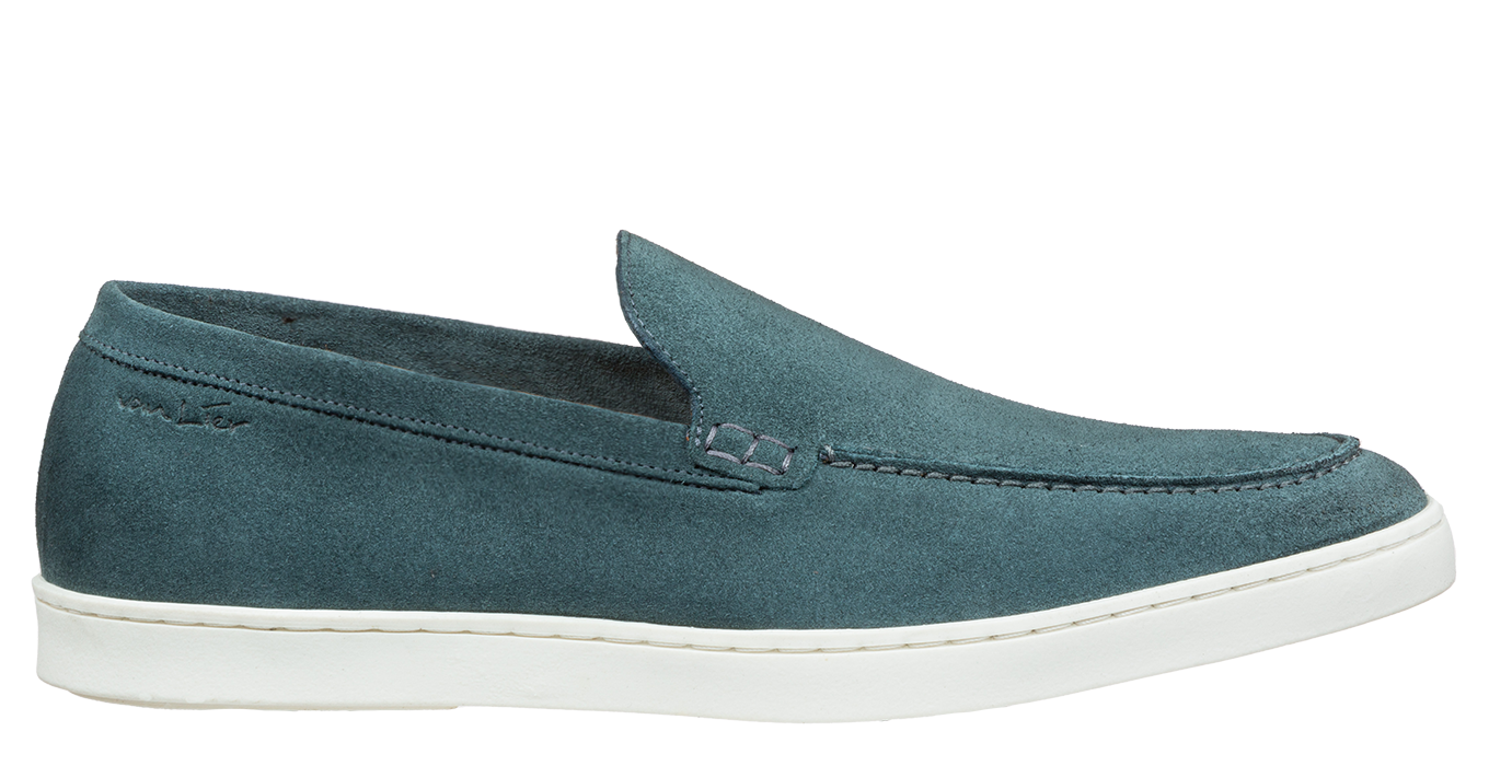 Petrol blauw suède Lugano loafer