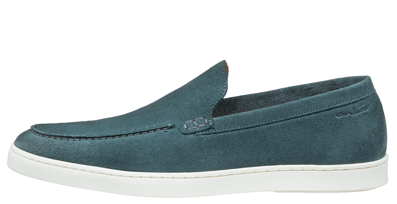 Petrol blauw suède Lugano loafer