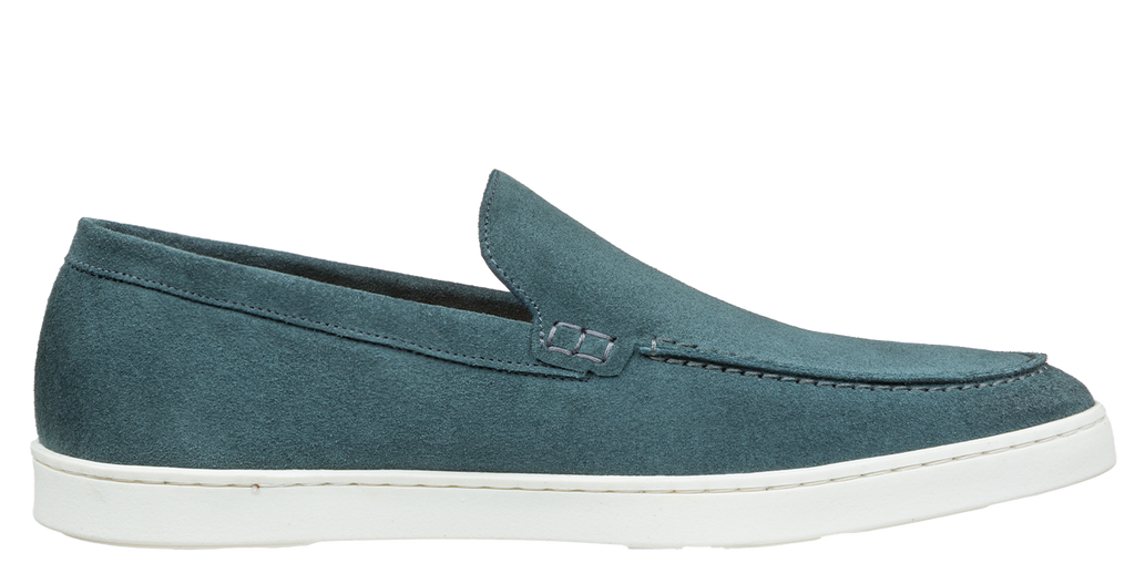 Petrol blauw suède Lugano loafer
