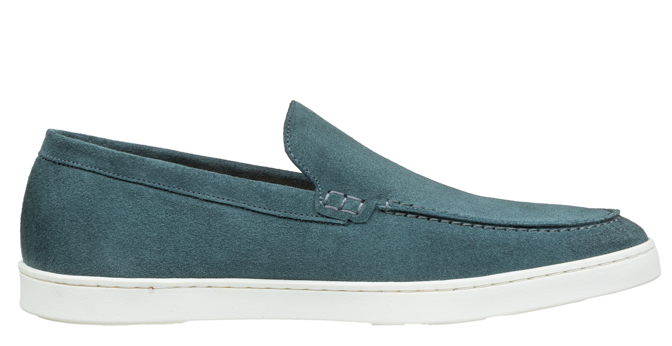 Petrol blauw suède Lugano loafer