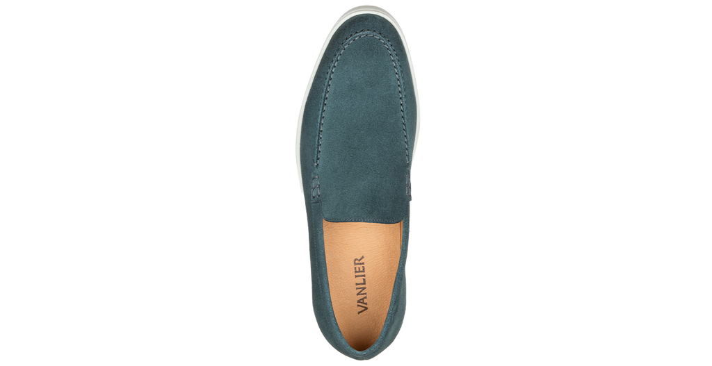 Petrol blauw suède Lugano loafer