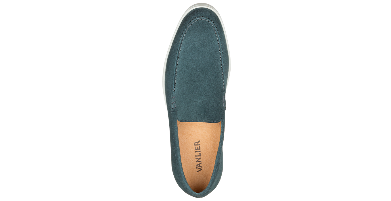 Petrol blauw suède Lugano loafer