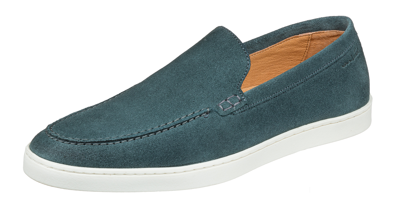 Petrol blauw suède Lugano loafer
