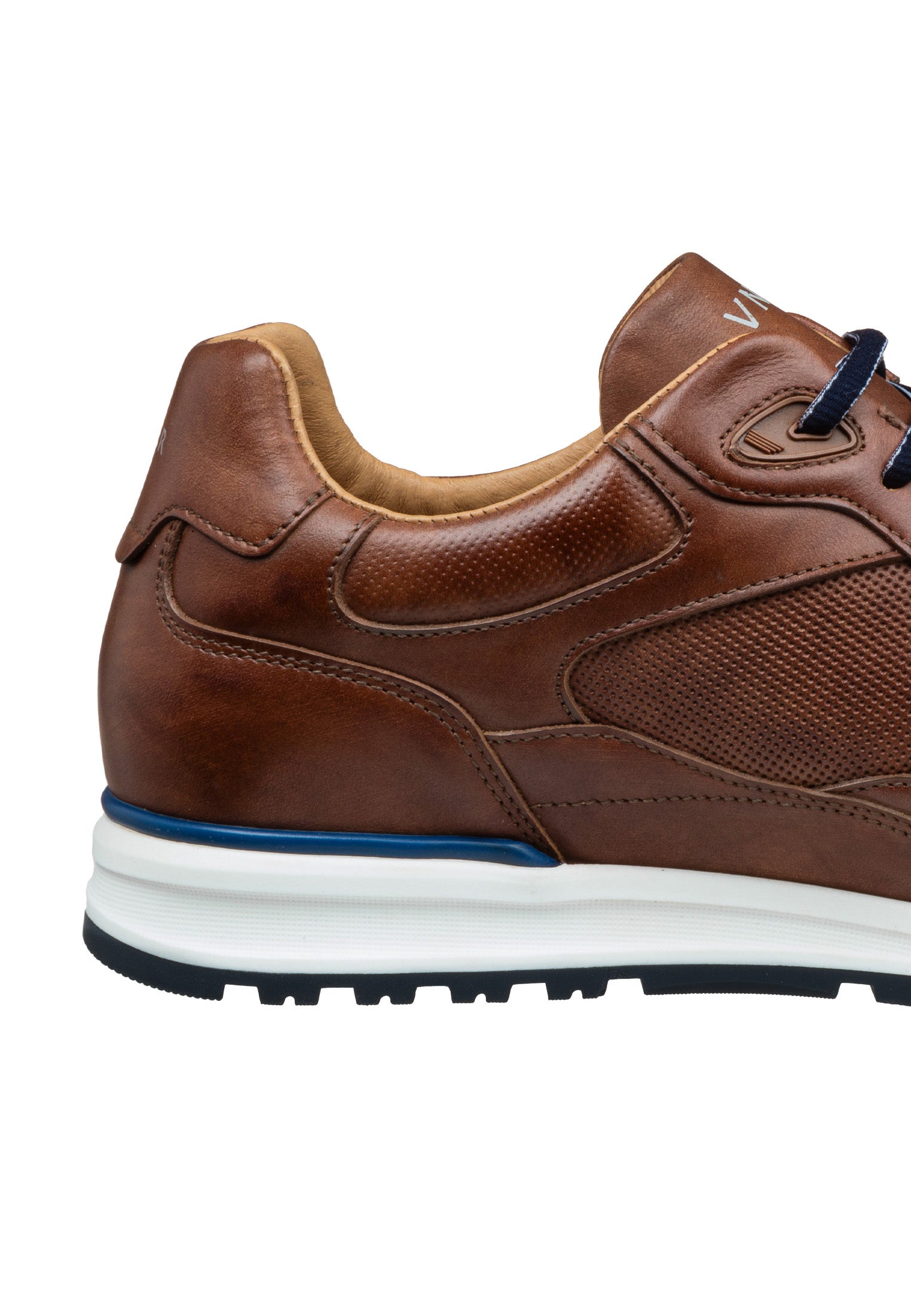 Cognac gladleren Ravello sneaker