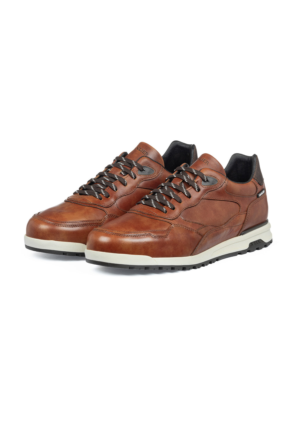 Cognac gladleren Ravello sneaker