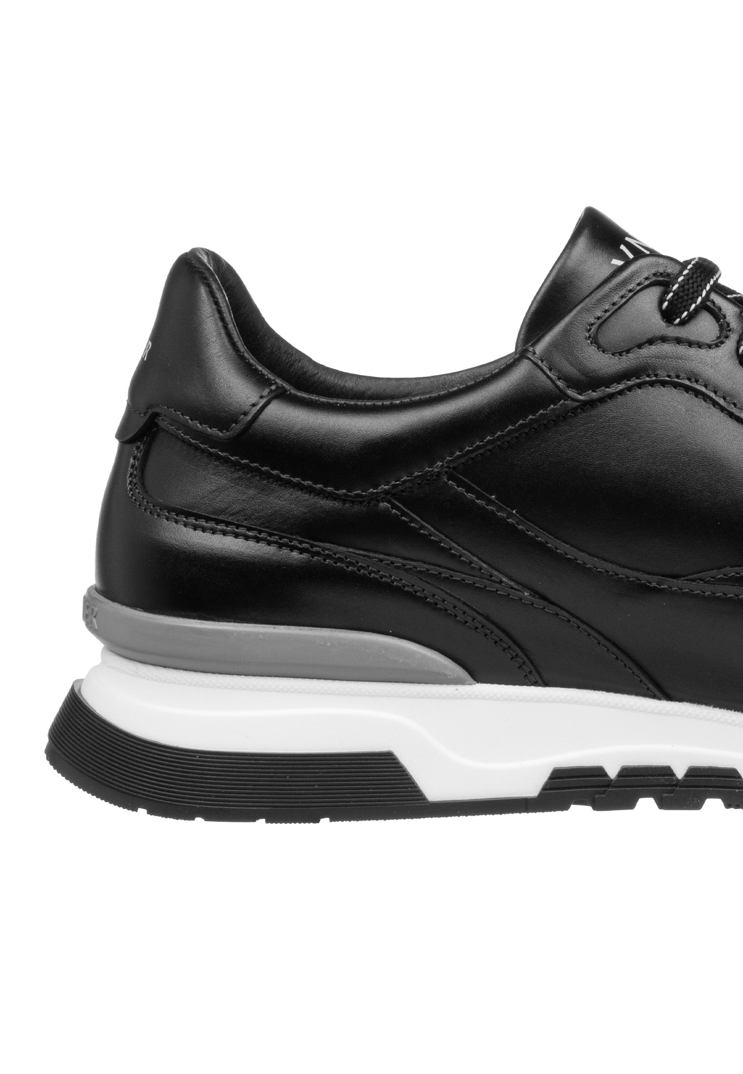 Zwart gladleren Romeo sneaker