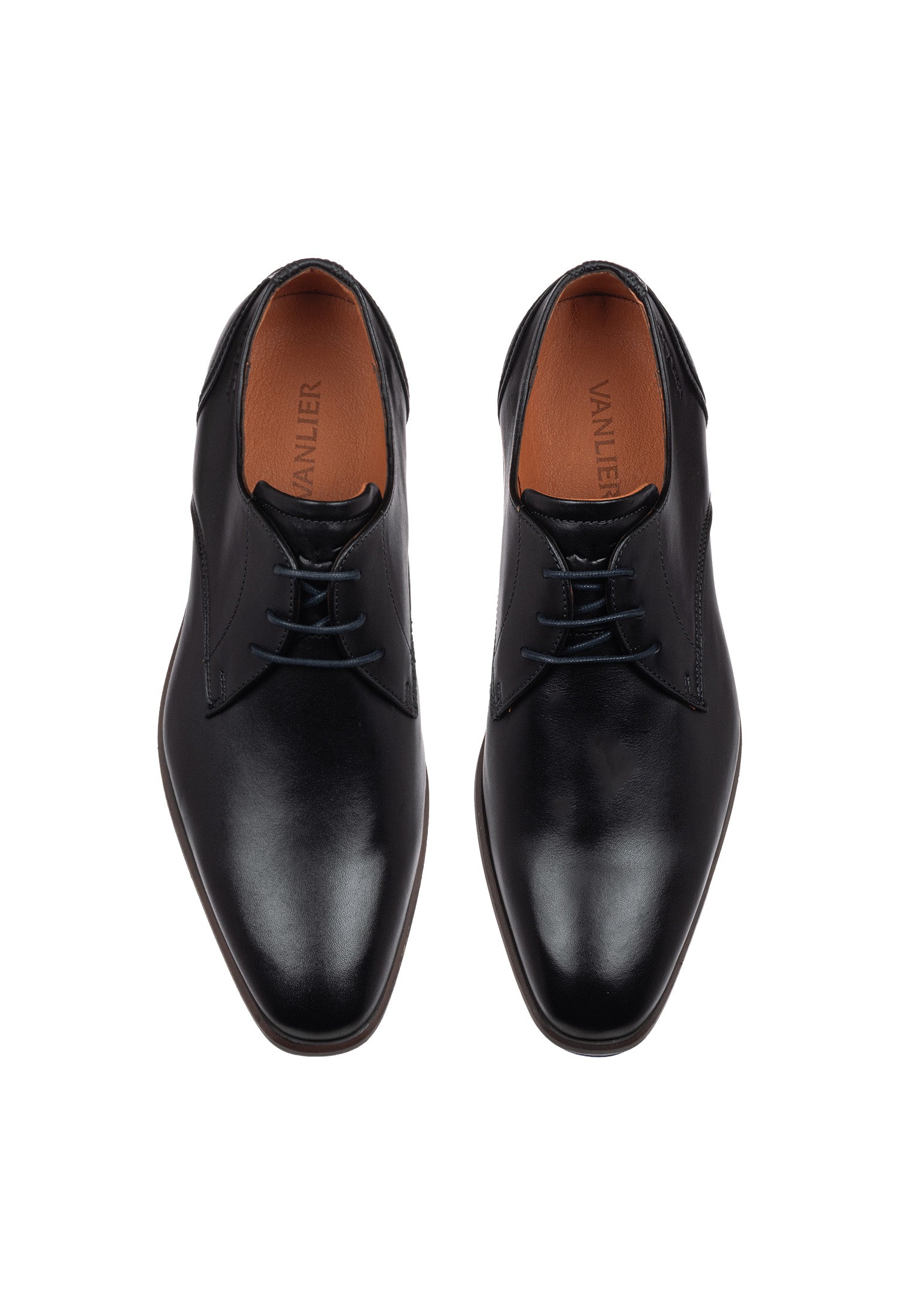 Zwart gladleren Erasmo veterschoen