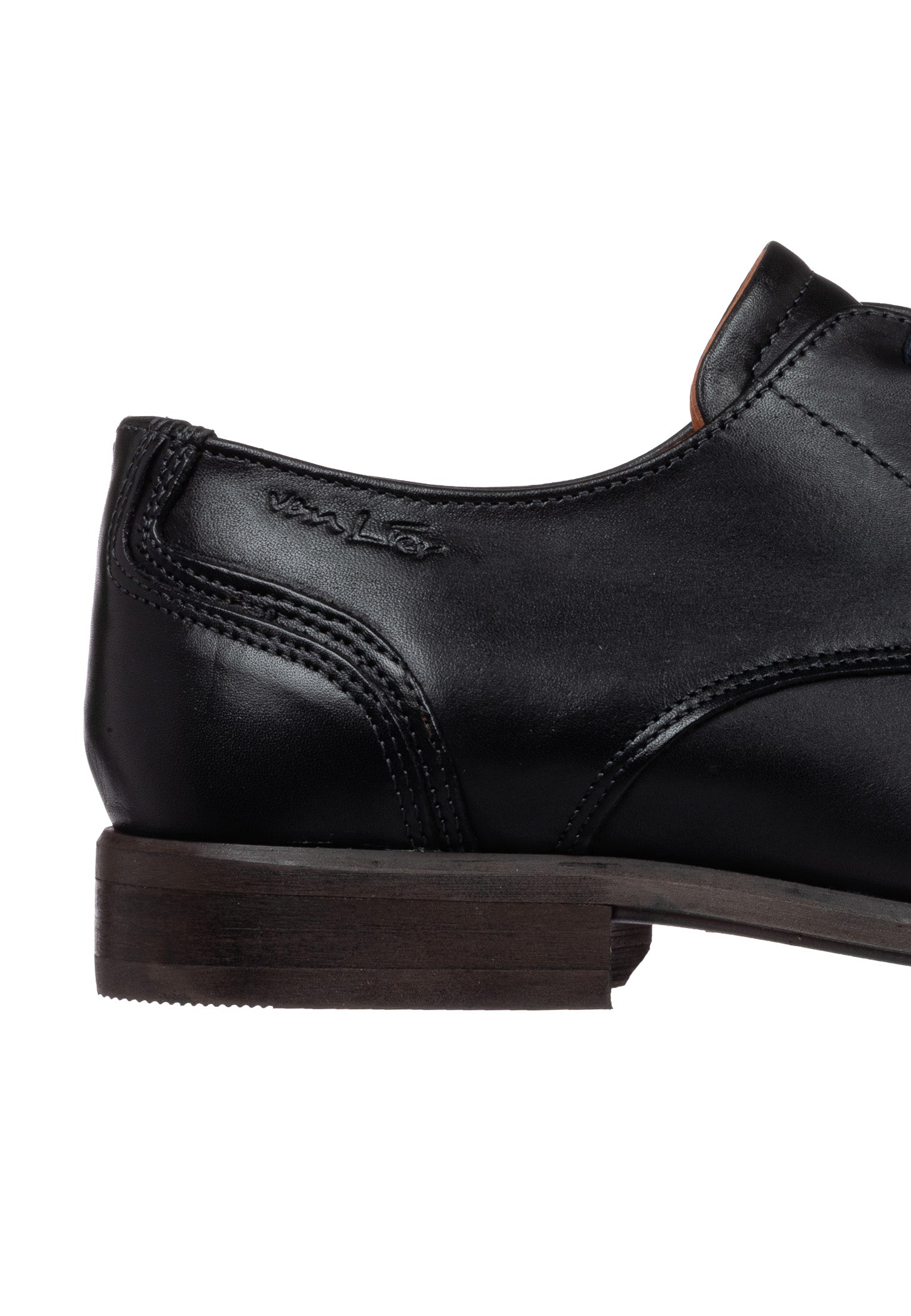 Zwart gladleren Erasmo veterschoen