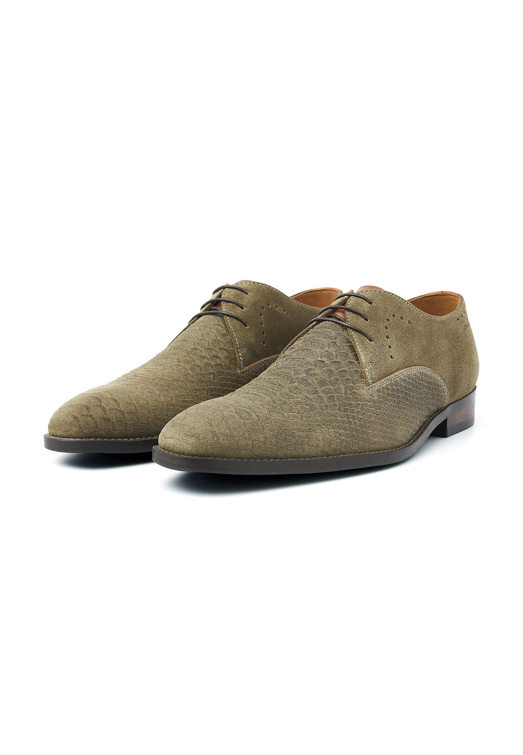 Grey green suede Bregenz lace-up shoe