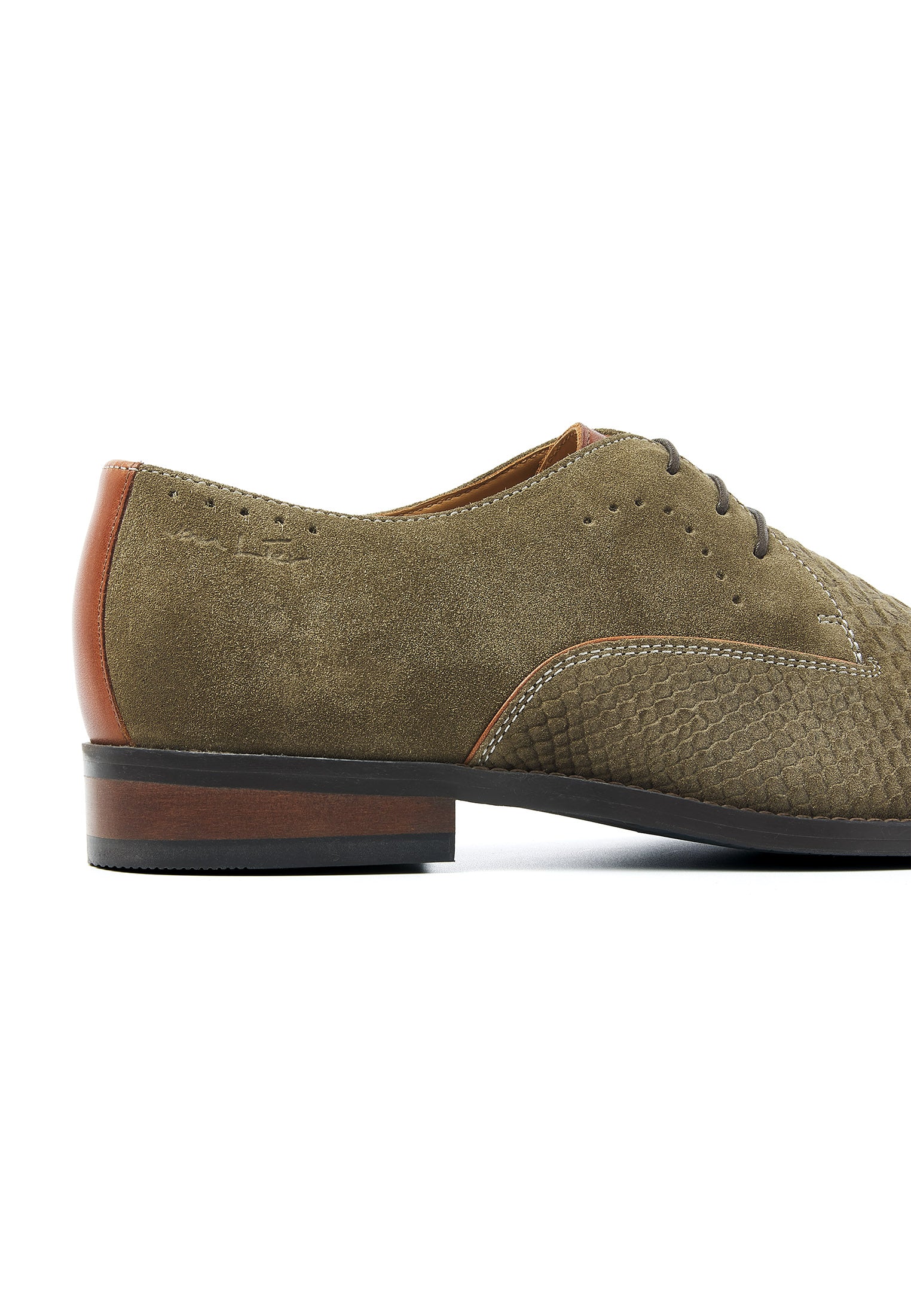 Grijs groen suède Bregenz veterschoen