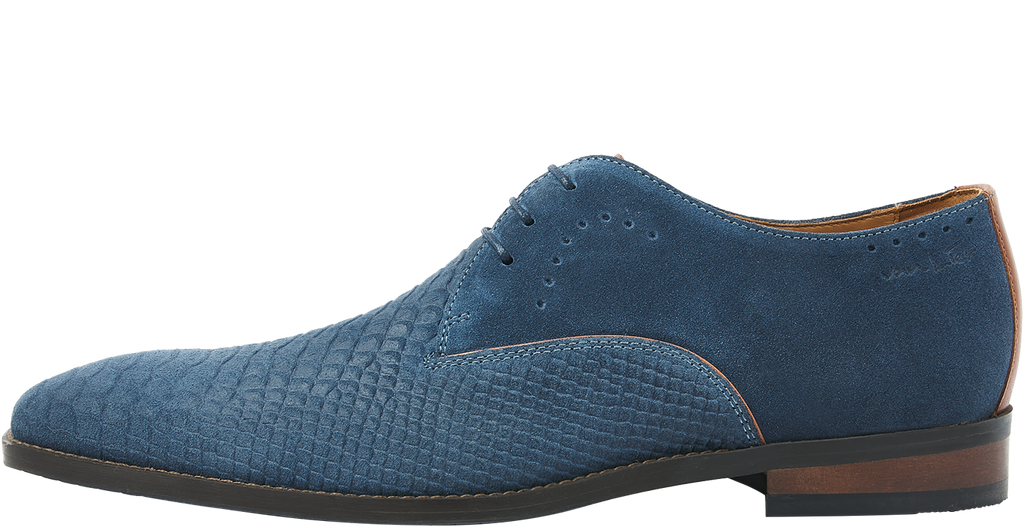 Blauw suède Bregenz veterschoen