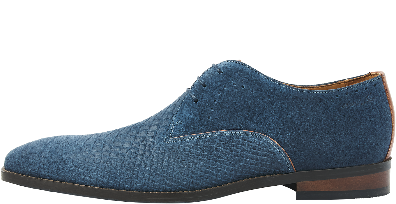 Blauw suède Bregenz veterschoen