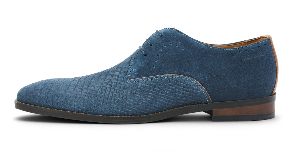Blauw suède Bregenz veterschoen