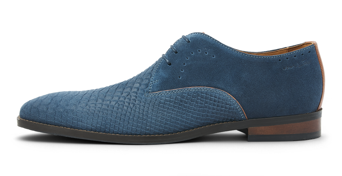 Blauw suède Bregenz veterschoen
