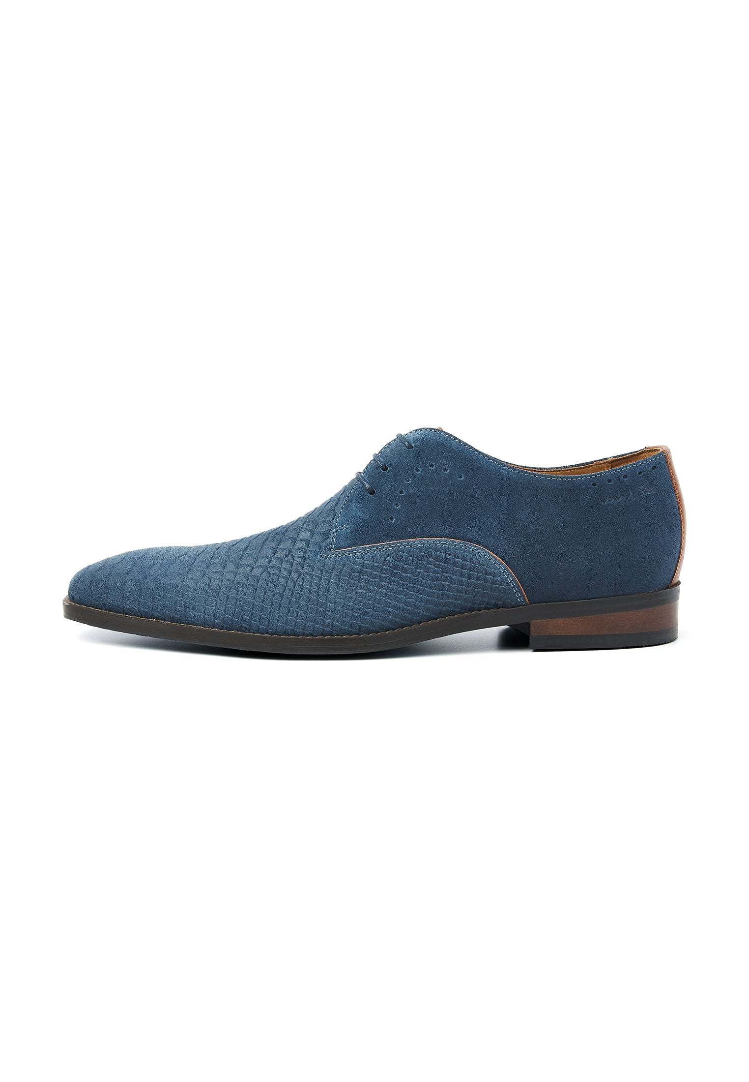 Blauw suède Bregenz veterschoen