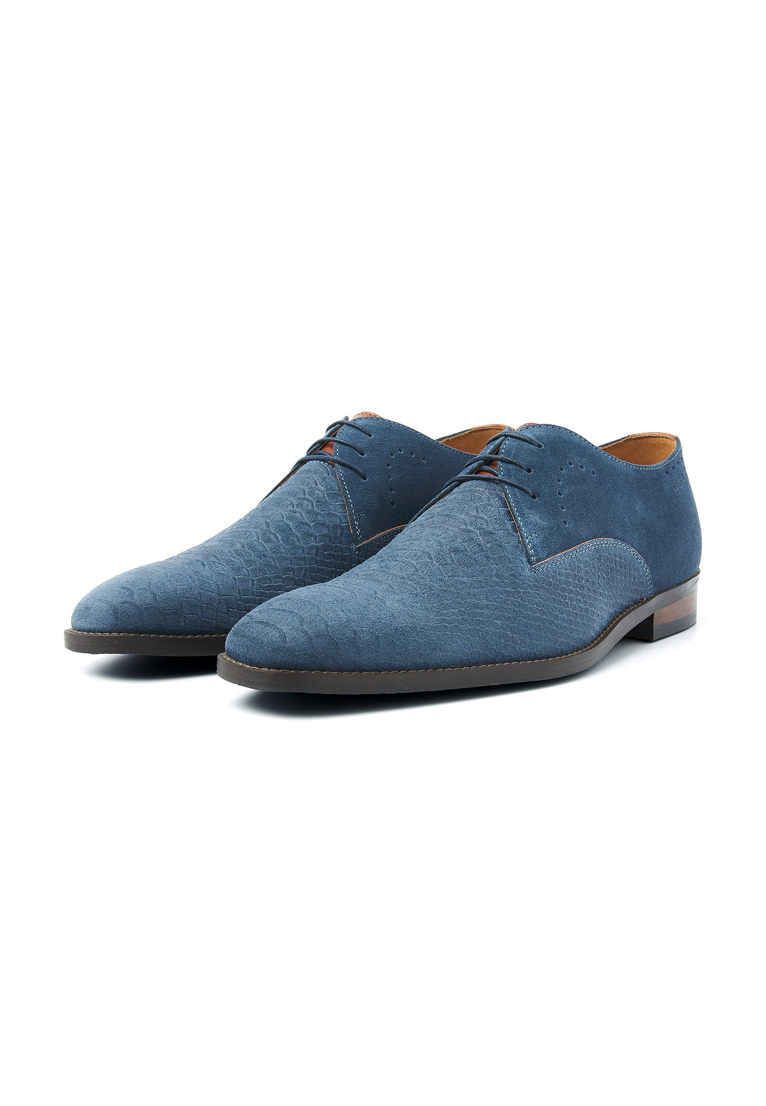 Blauw suède Bregenz veterschoen