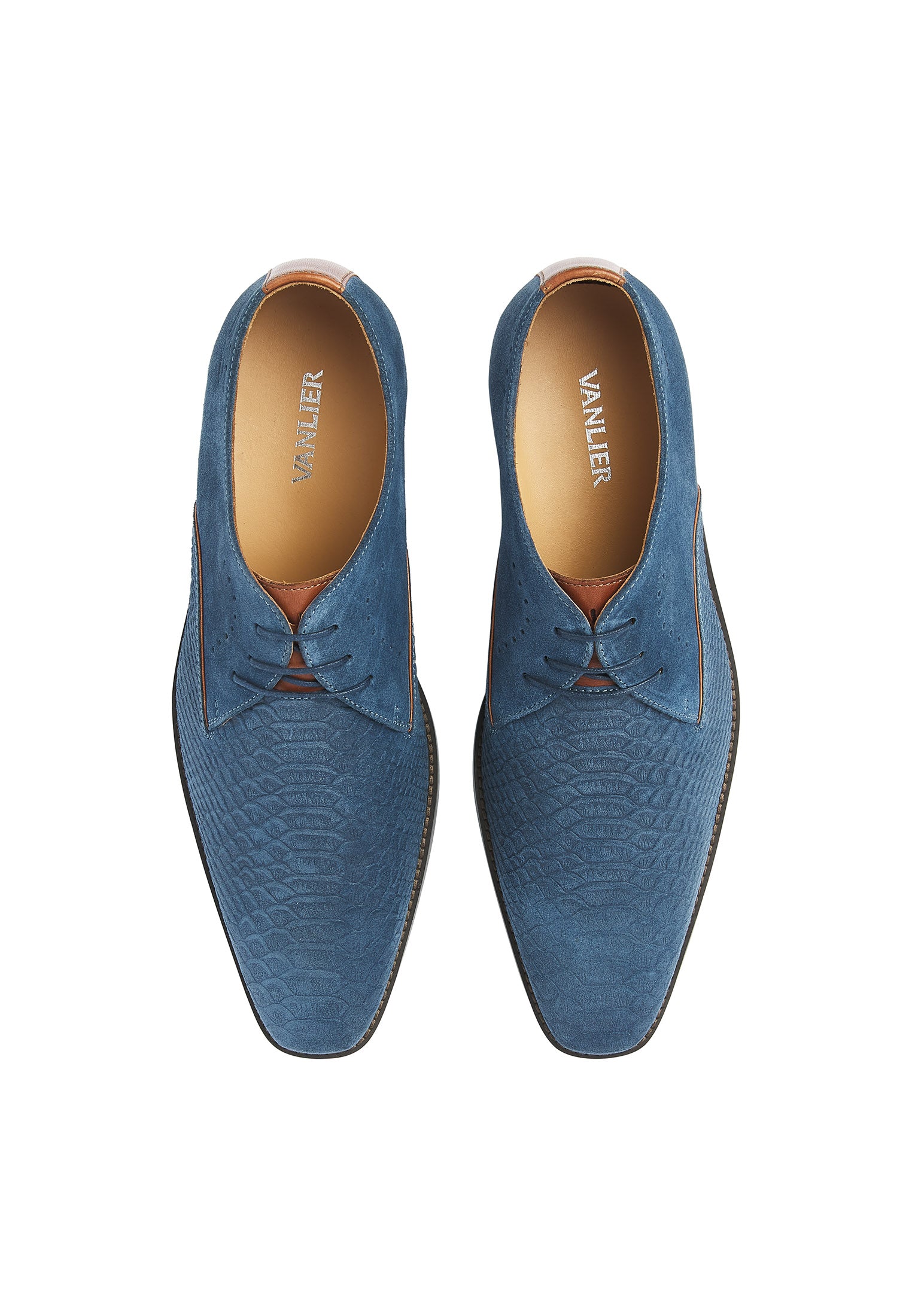 Blauw suède Bregenz veterschoen