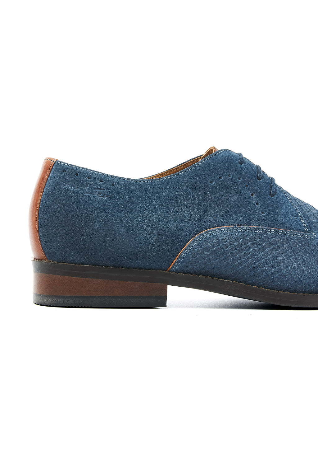 Blauw suède Bregenz veterschoen