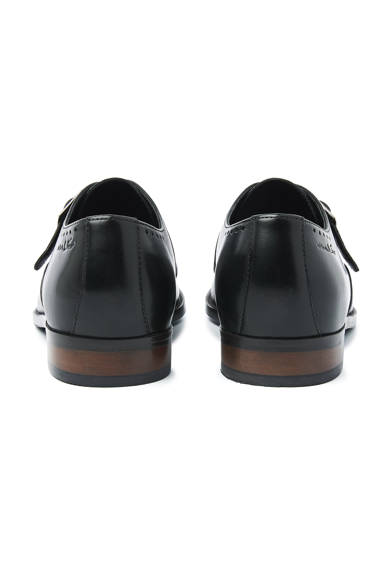 Zwart gladleren Bregenz gespschoen