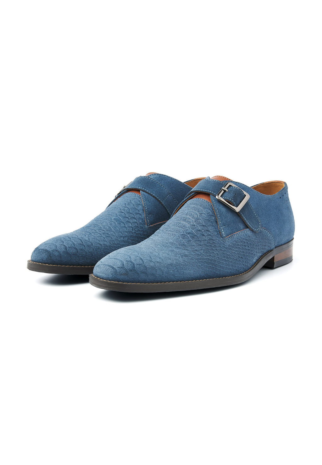 Chaussure à boucle Bregenz en daim bleu