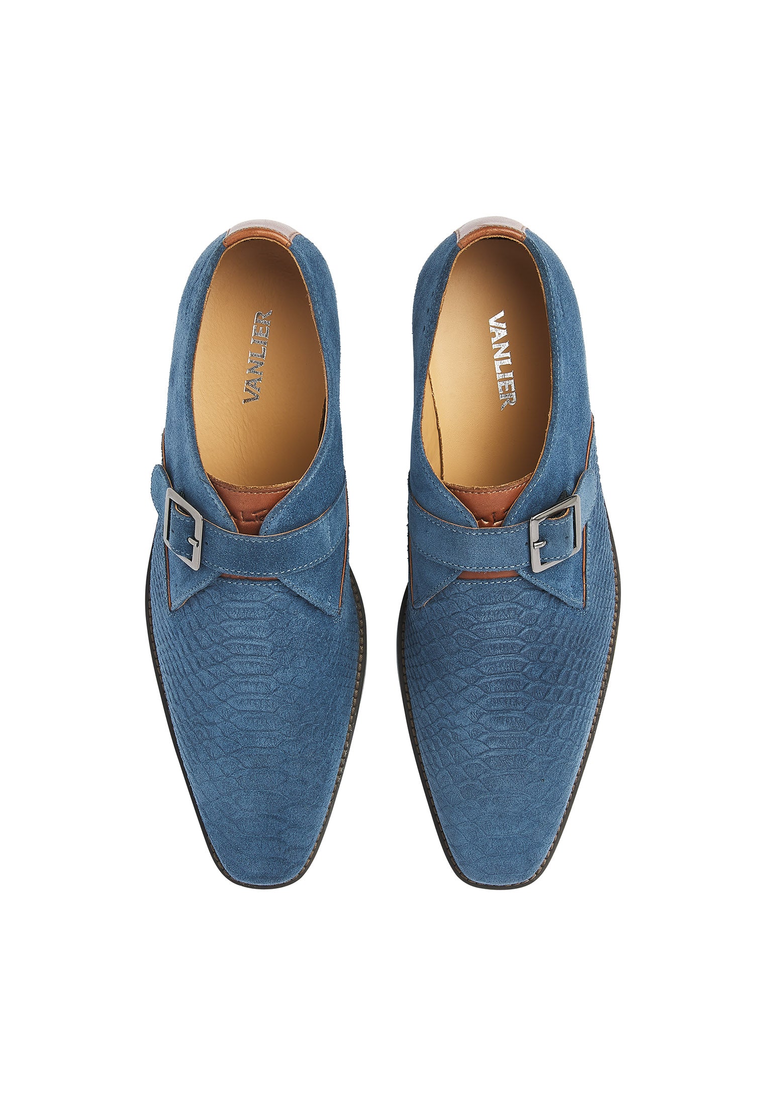 Blauw suède Bregenz gespschoen