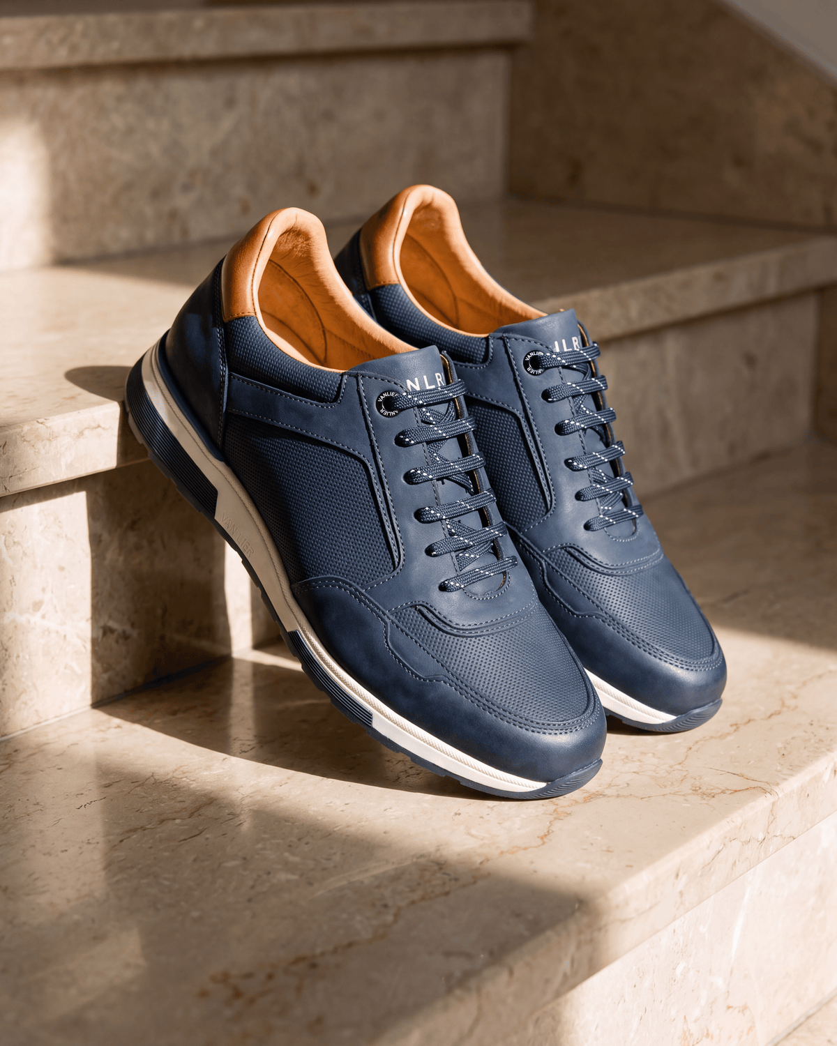 Navy blauw nubuck Positano sneaker – het paar