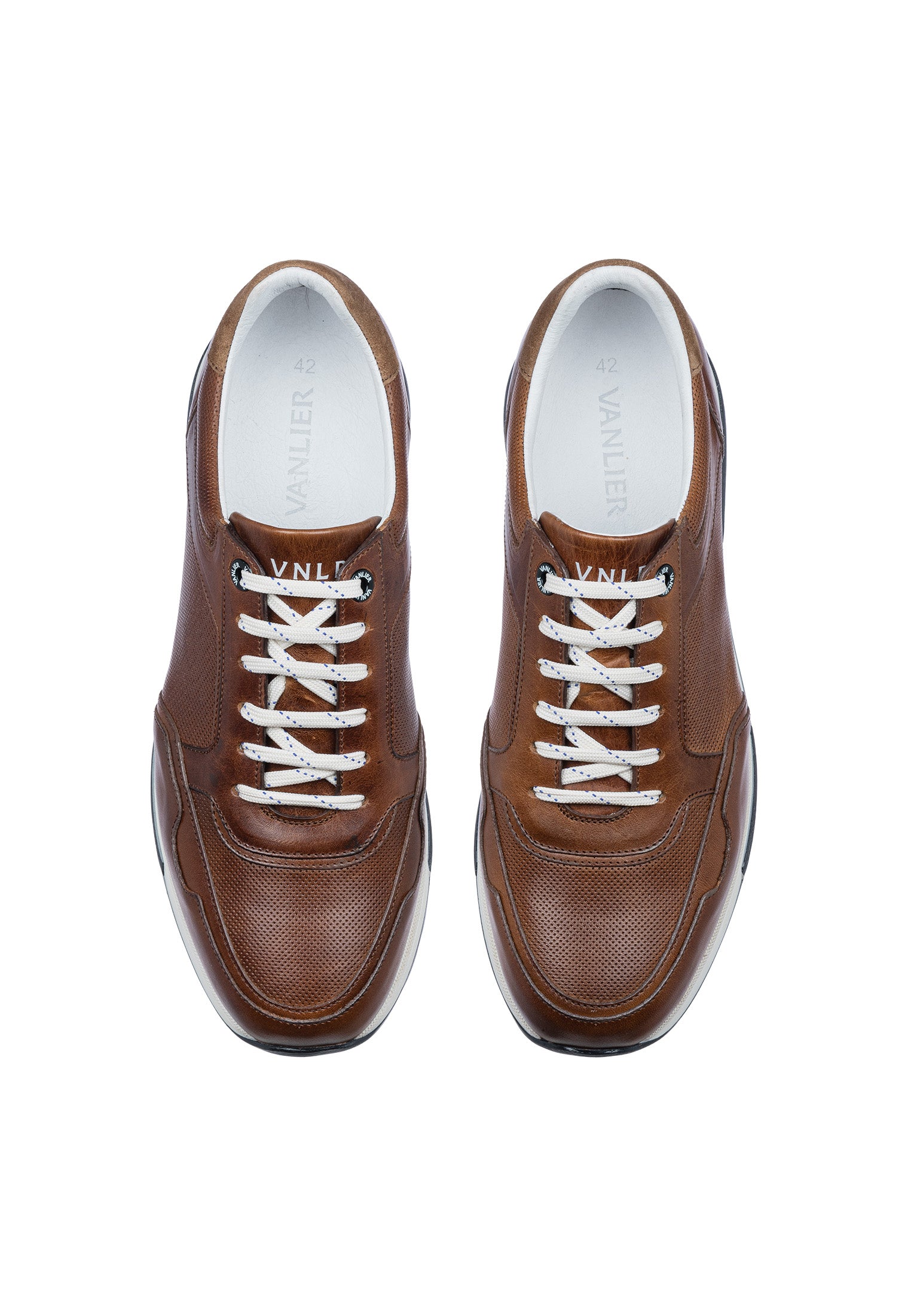 Bruin cognac gladleren Positano sneaker
