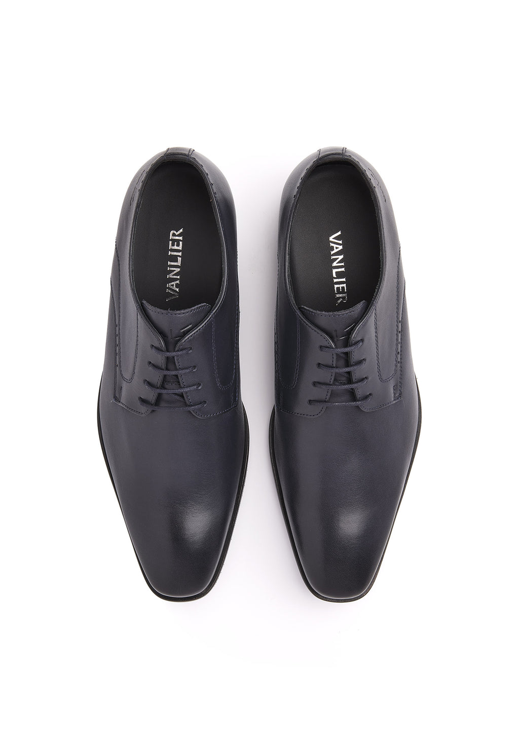 Blauw gladleren Rhodes veterschoen
