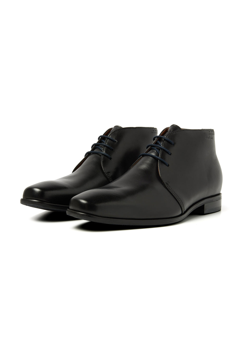 Zwart gladleren Rhodes veterschoen