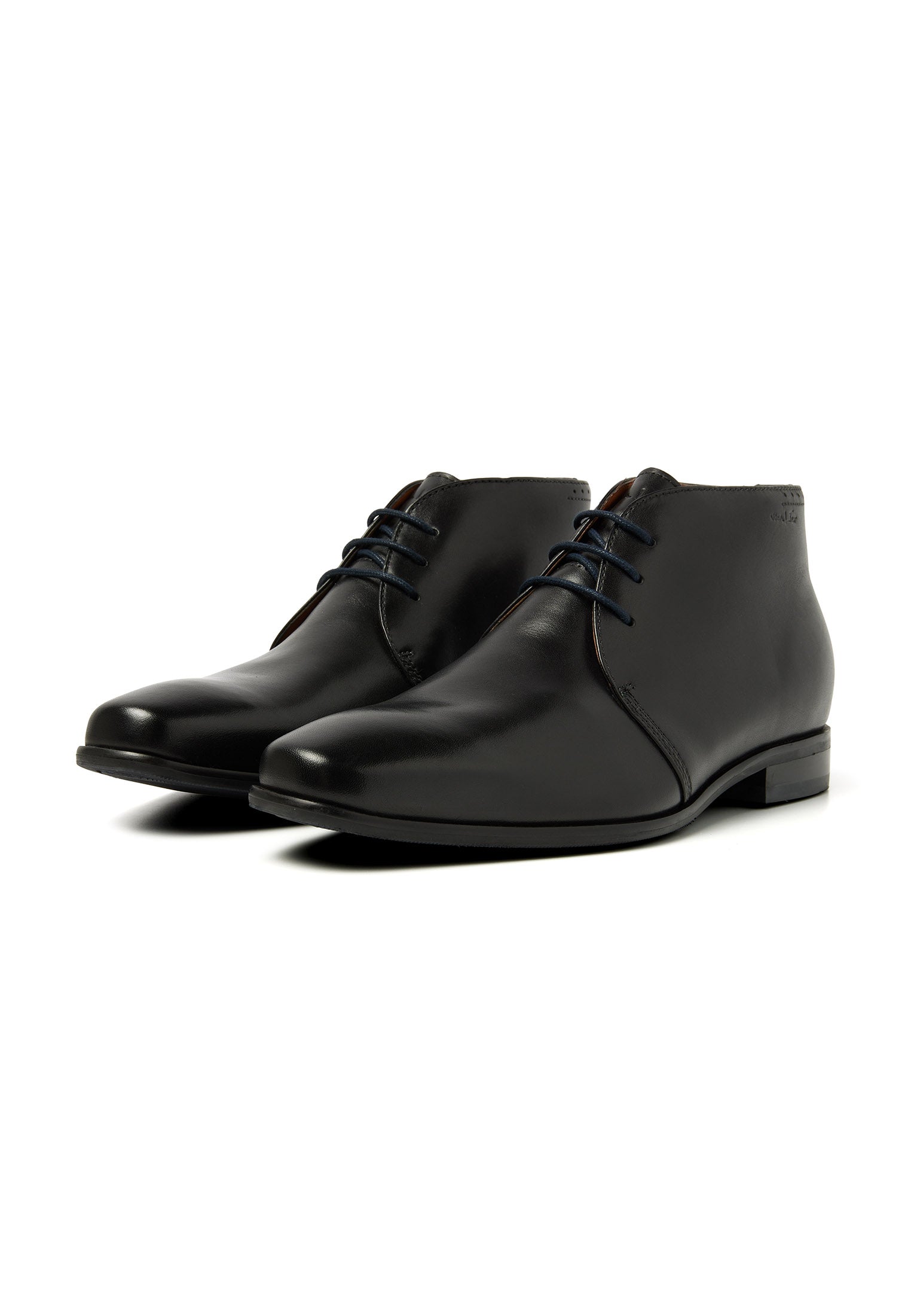 Zwart gladleren Rhodes veterschoen