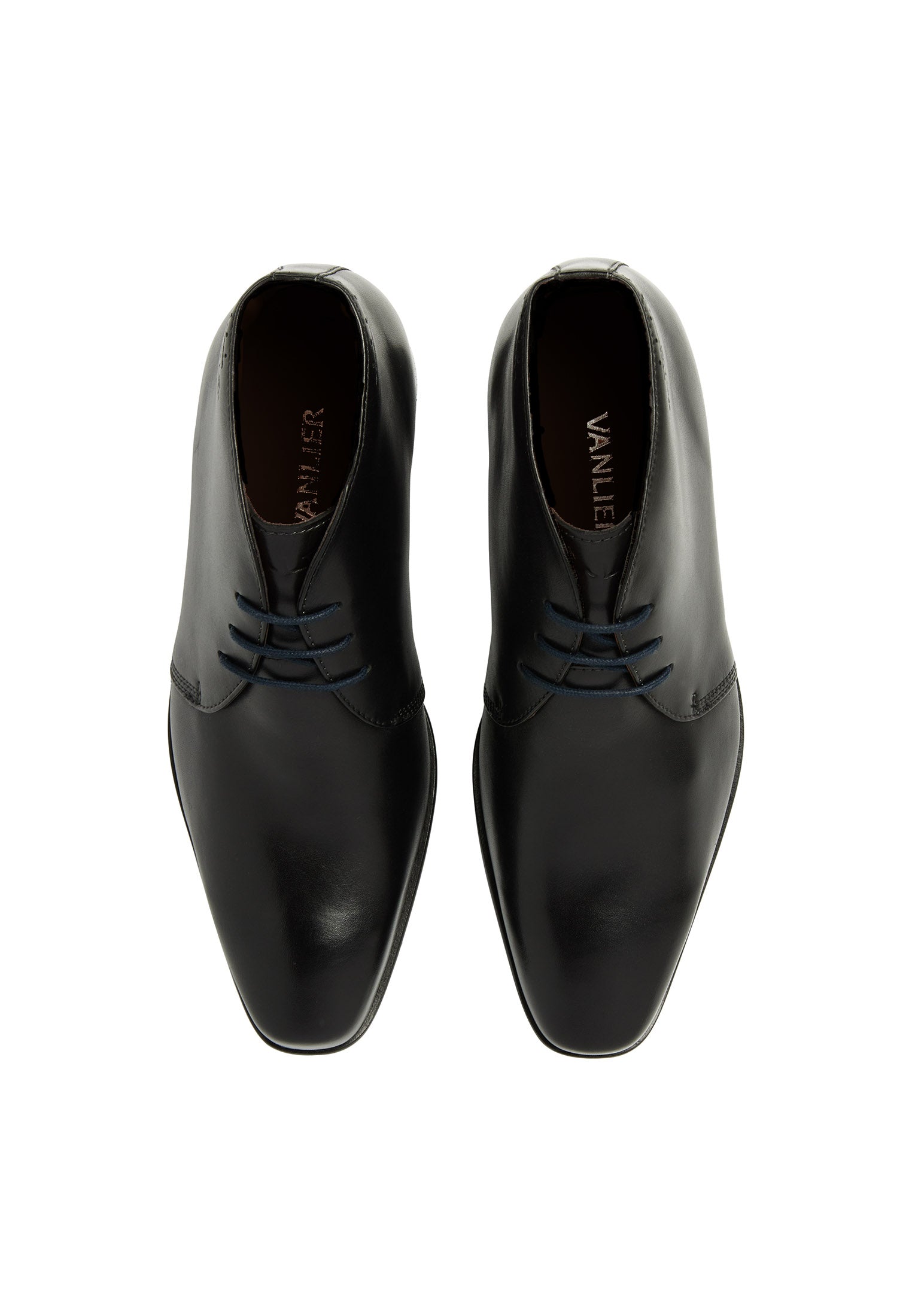 Zwart gladleren Rhodes veterschoen