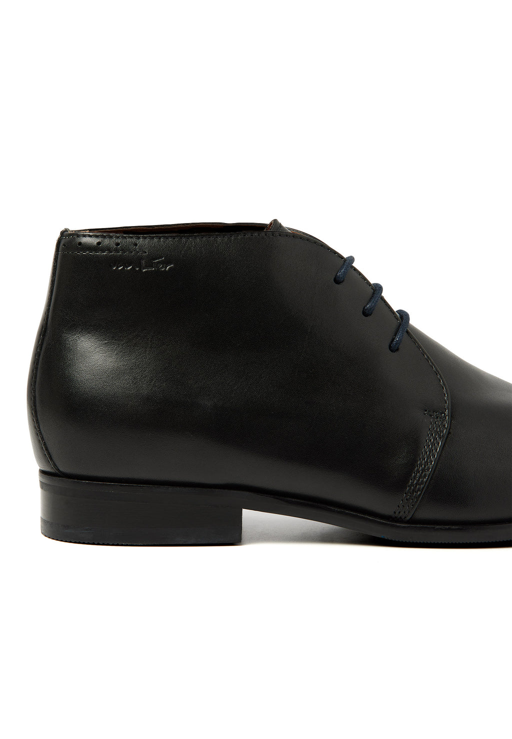 Zwart gladleren Rhodes veterschoen