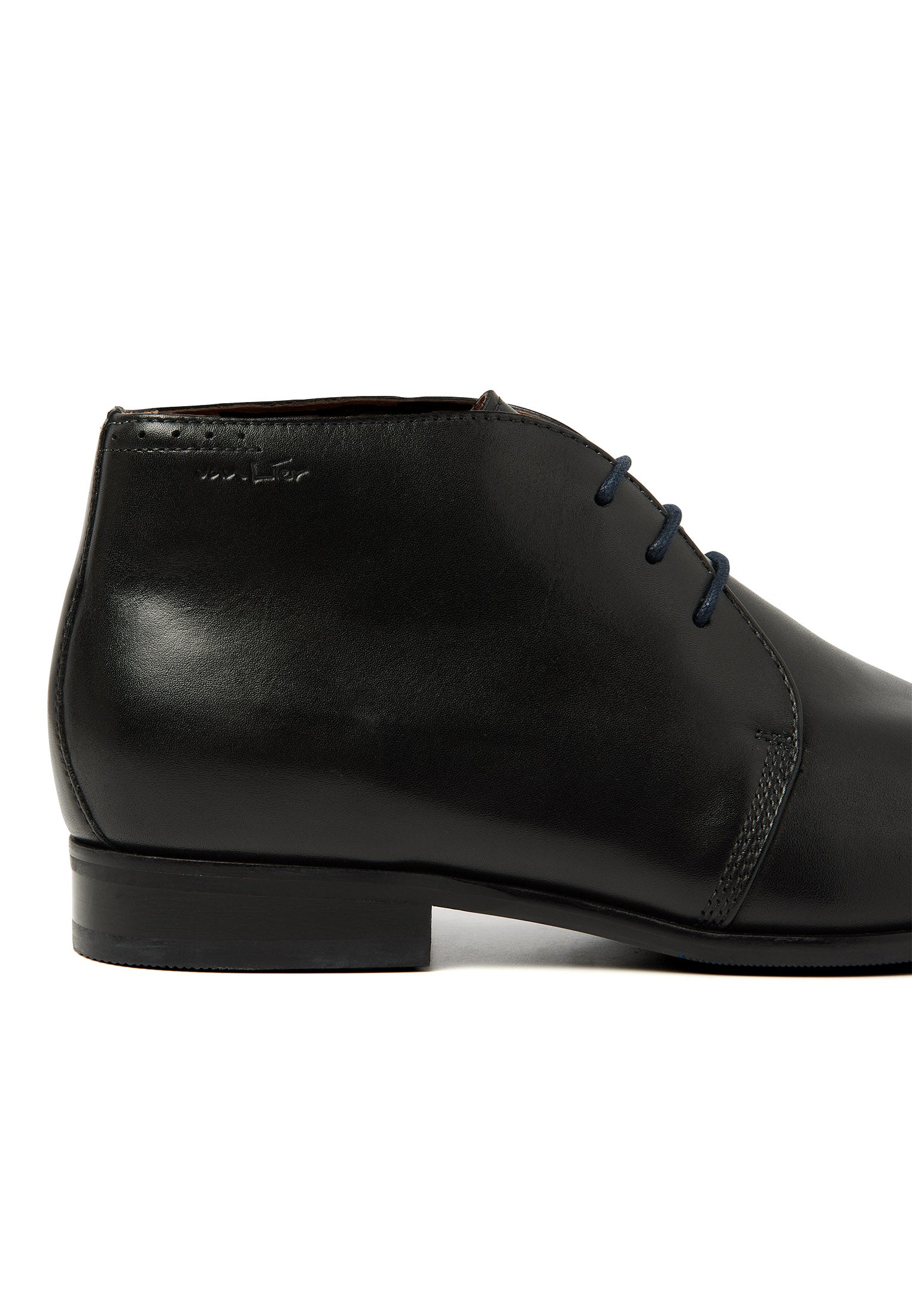 Zwart gladleren Rhodes veterschoen