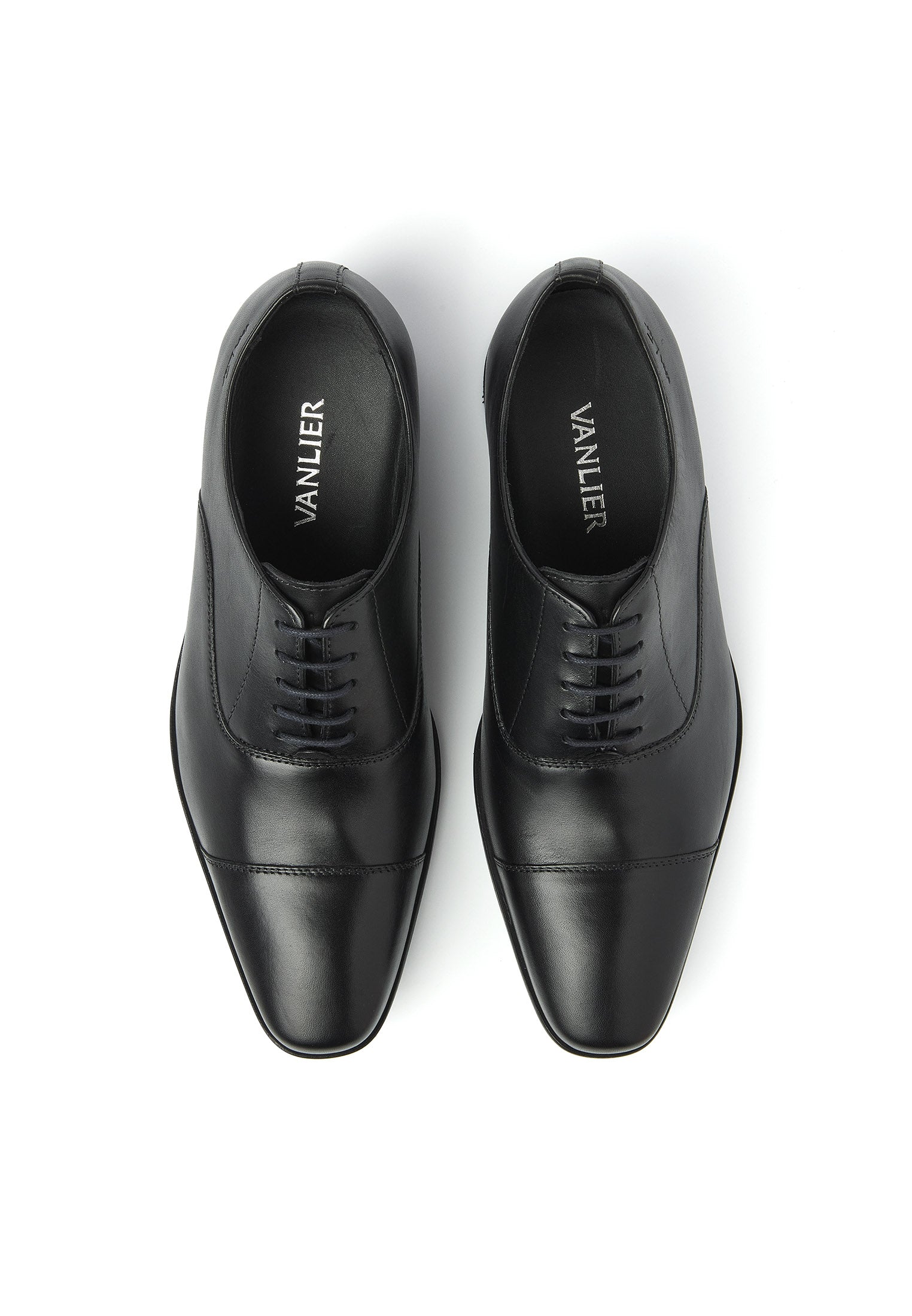 Zwart gladleren Rhodes veterschoen