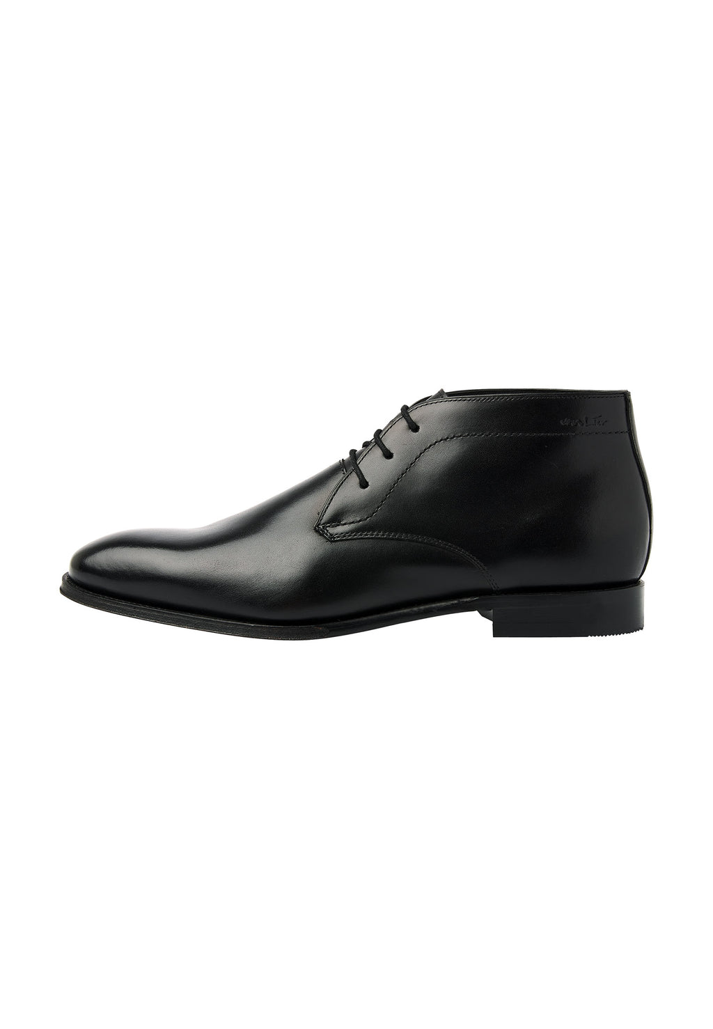 Zwart gladleren Madison halfhoge veterschoen