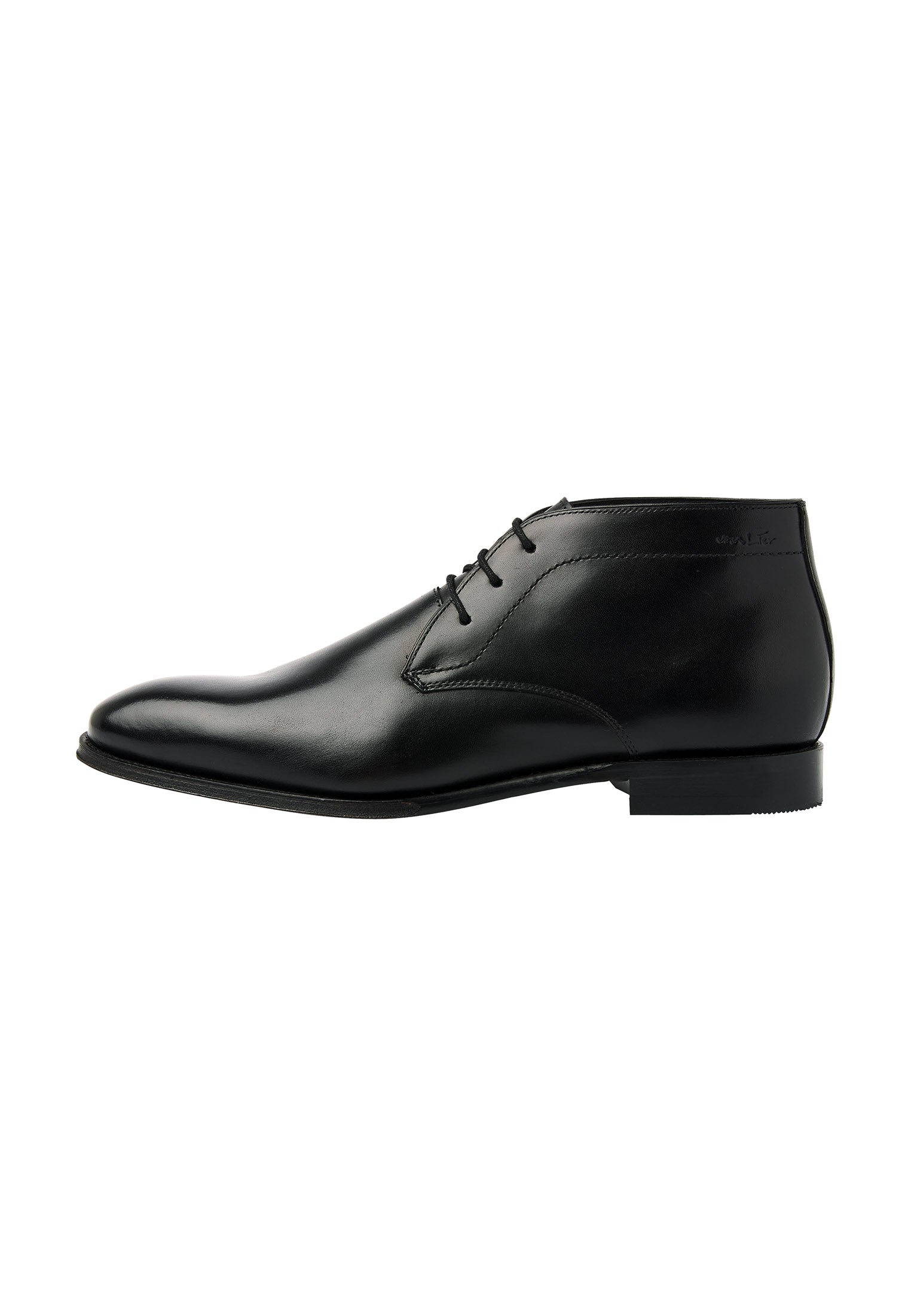 Zwart gladleren Madison halfhoge veterschoen