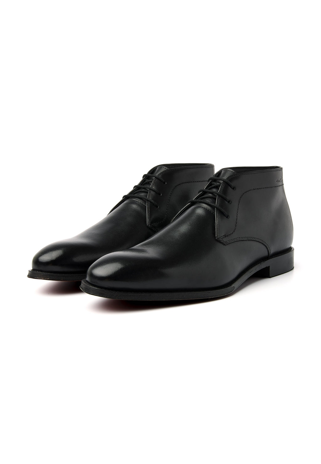 Zwart gladleren Madison halfhoge veterschoen