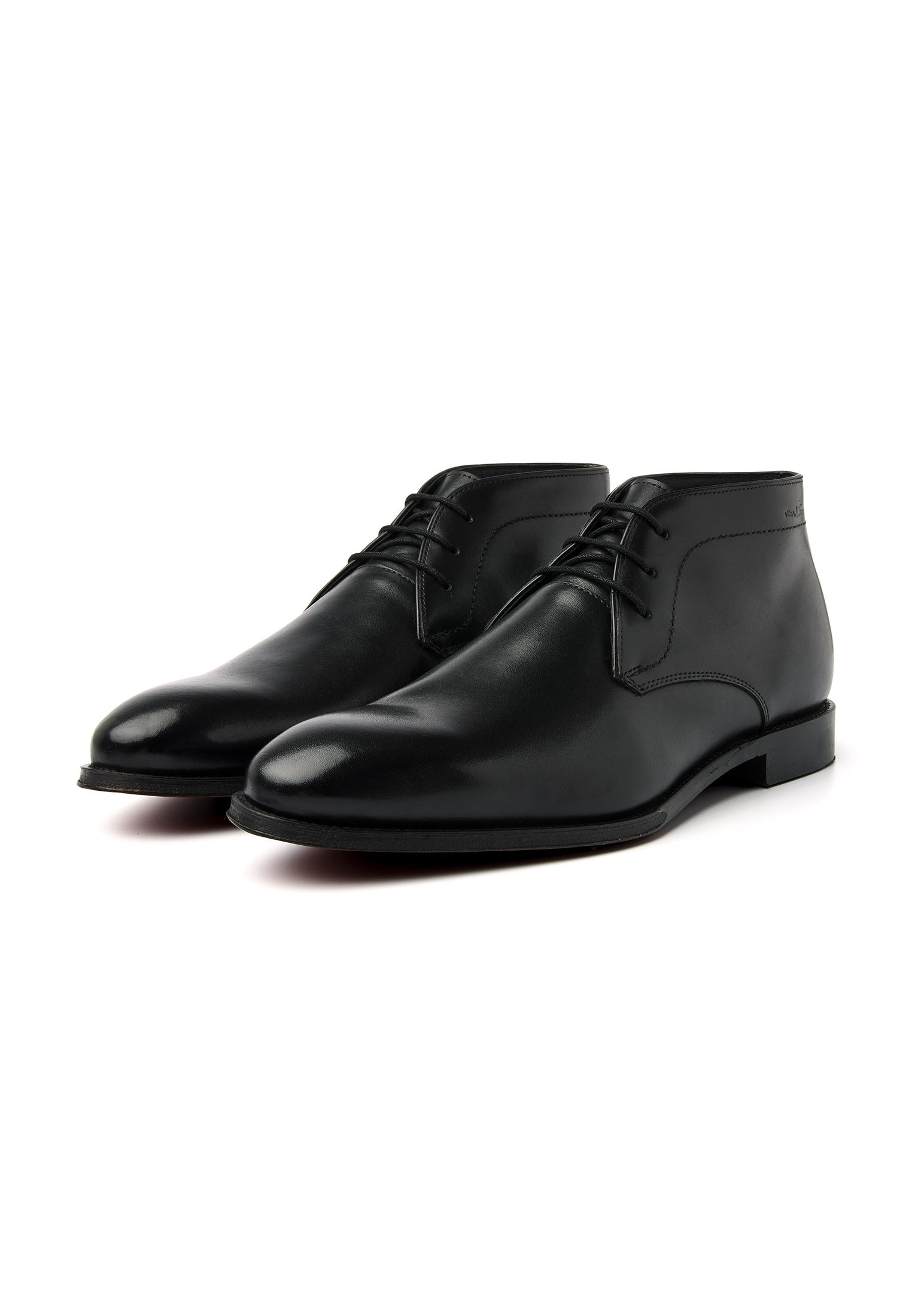 Zwart gladleren Madison halfhoge veterschoen