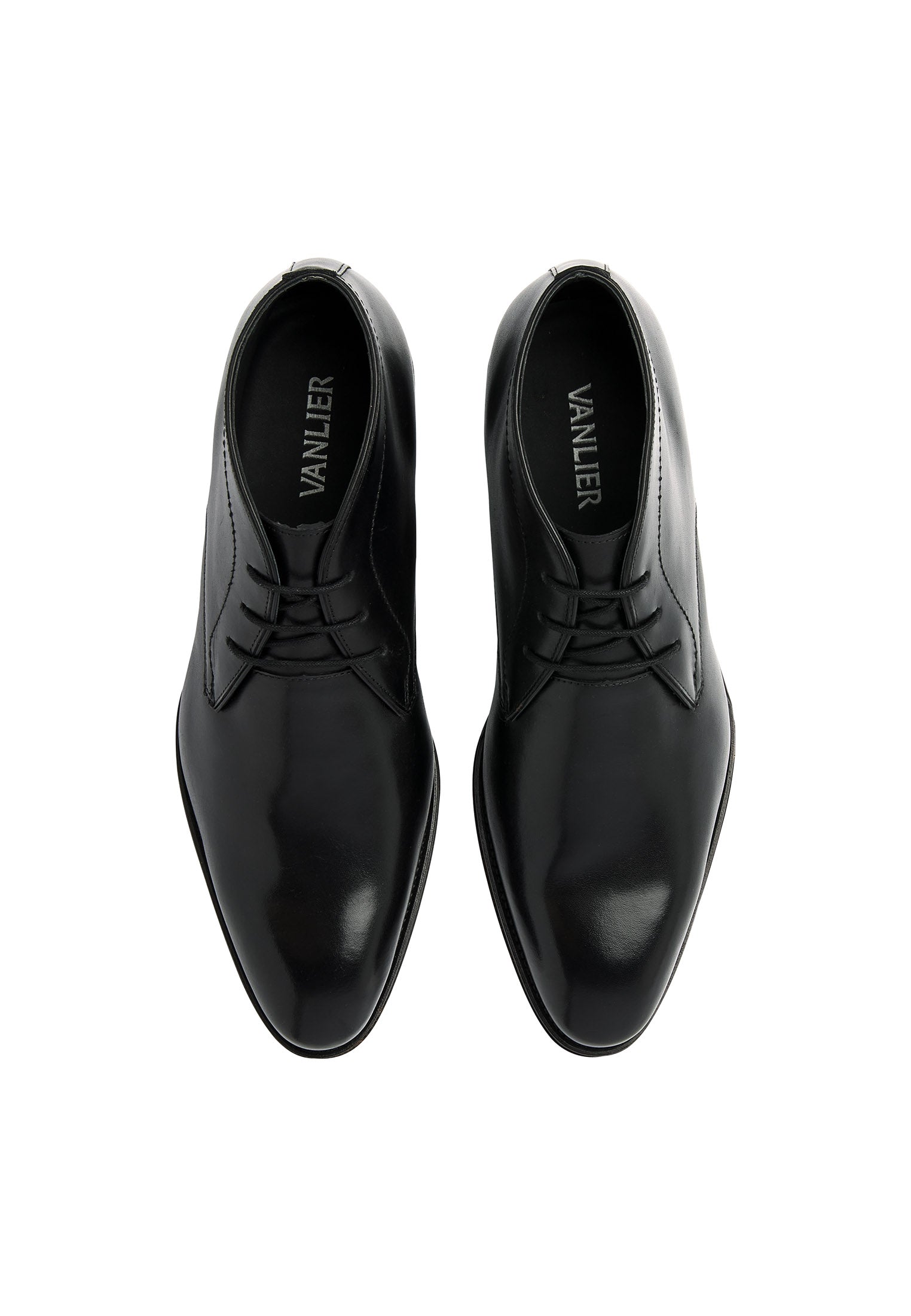 Zwart gladleren Madison halfhoge veterschoen