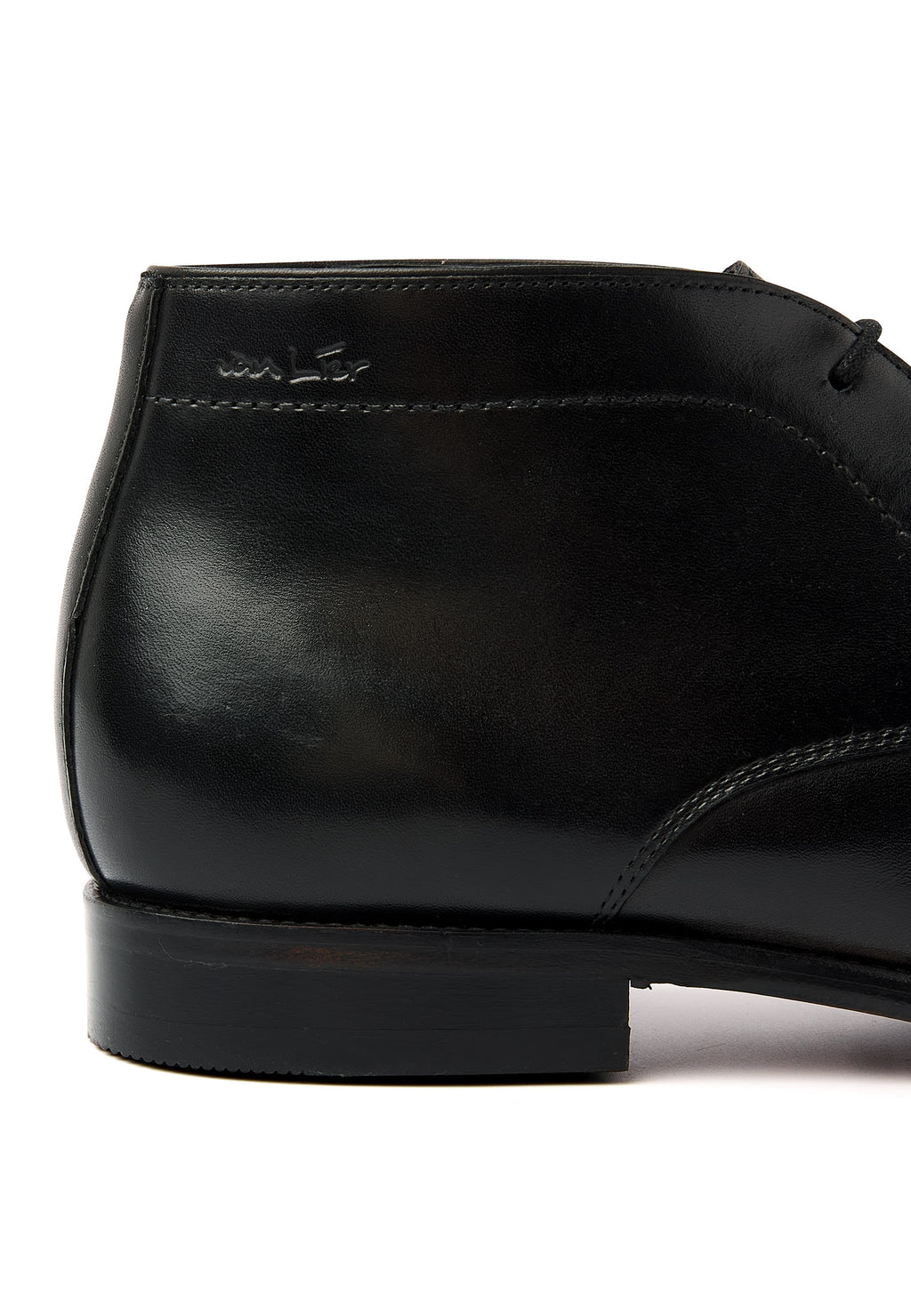 Zwart gladleren Madison halfhoge veterschoen