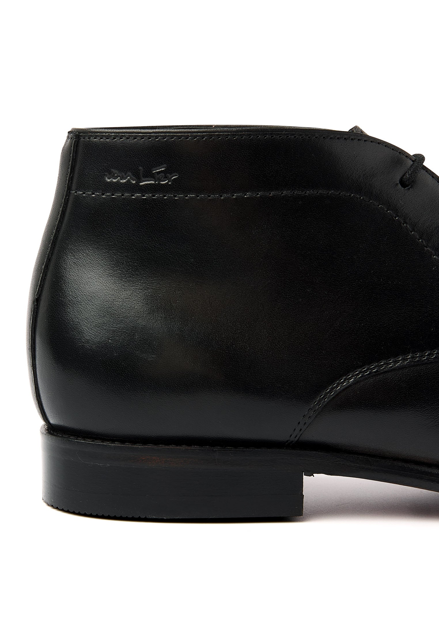 Zwart gladleren Madison halfhoge veterschoen