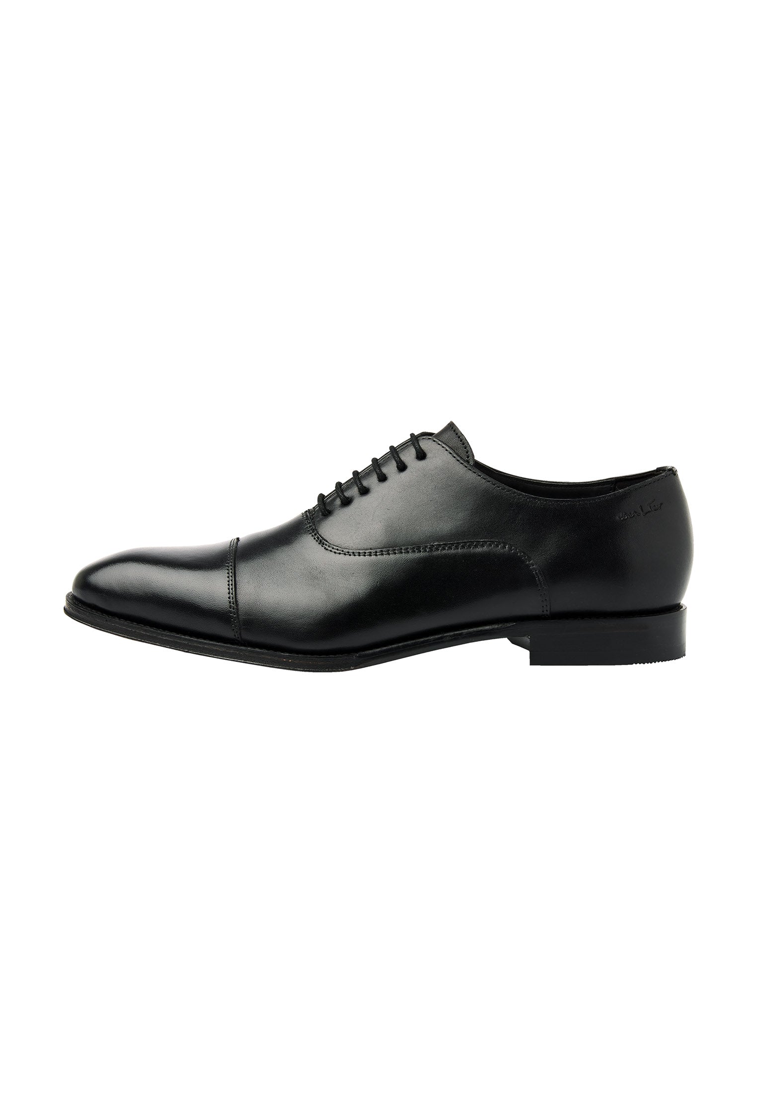 Zwart gladleren Madison veterschoen