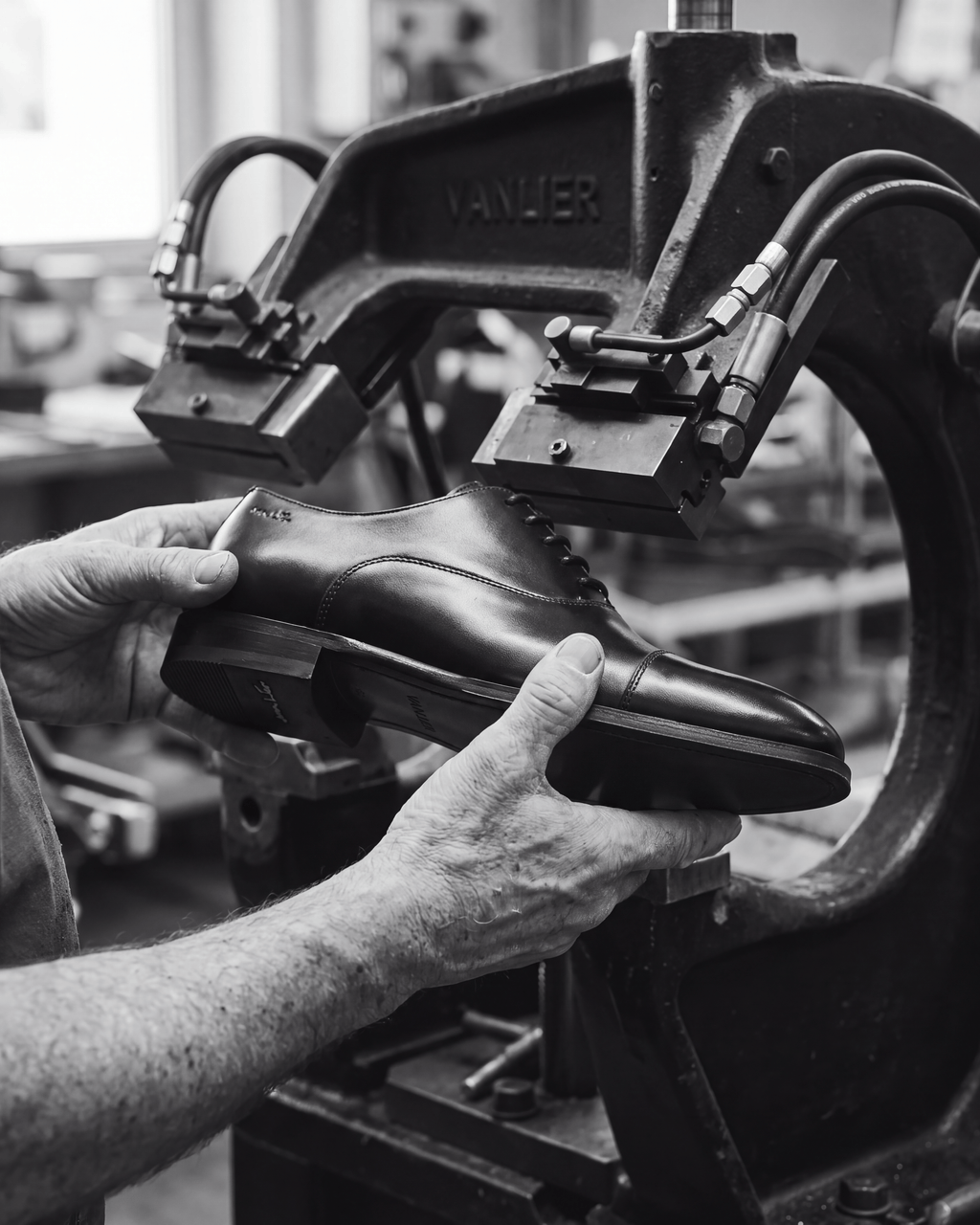 Zwart gladleren Madison veterschoen – vakmanschap in de fabriek