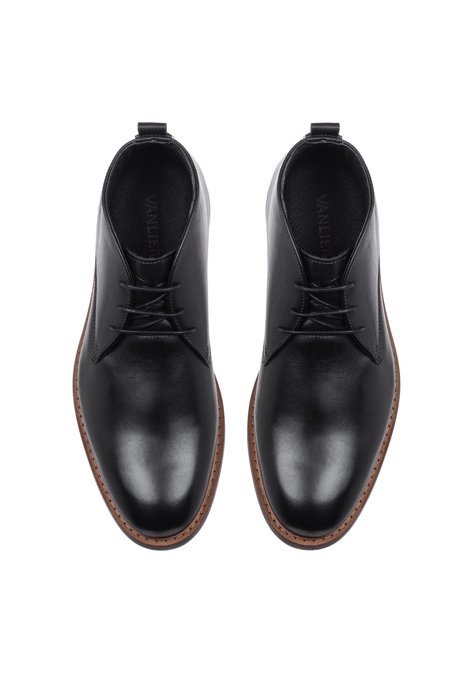 Zwart gladleren Boston boot